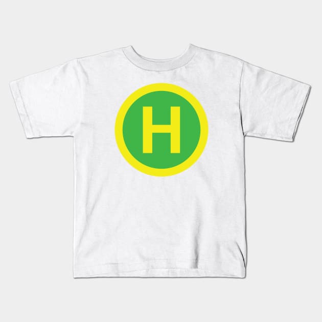 Helipad Sign Kids T-Shirt by tinybiscuits